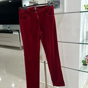 Tricot Chic Red Velvet Jeans